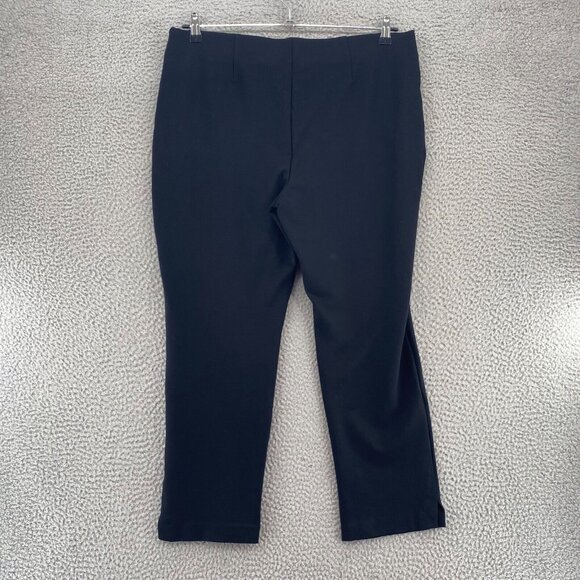 Chicos Pants Womens 2.5 US 14 Black So Slimming Juliet Side Vent Ankle Stretch - Picture 3 of 11